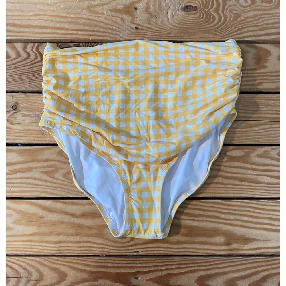 NWT $32.50 Kingdom & State Bombshell Gingham High Rise Swim Bottoms Size Large